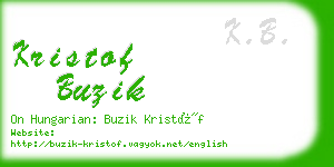 kristof buzik business card